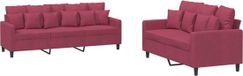 vidaXL Loungeset met kussens fluweel wijnrood