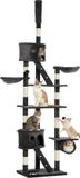 PawHut Katzenkratzbaum 240-260 cm Deckenhoch Kratzbaum groß Kletterbaum Katze Kratzbaum für große Katzen mit Sisalseil Dunkelgrau