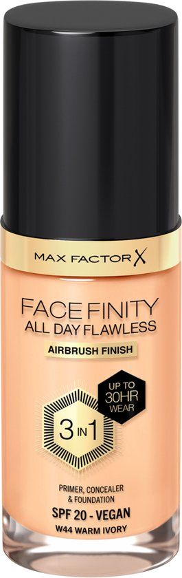 Max Factor Facefinity All Day Flawless Foundation - W44 Warm Ivory - 30ml
