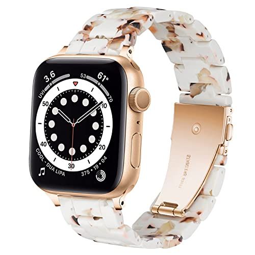 DEALELE Armband Compatibel met iWatch 38mm 40mm 41mm, Kleurrijke Hars Vervanging Horlogebandje voor Apple Watch Series 7 / 6 / 5 / 4 / 3 / SE Vrouwen Mannen, Noga