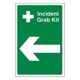 Bleedsave Incident Grab Kit Pijl Links 200 x 300mm - 1mm Stijf Plastic Veiligheidsbord
