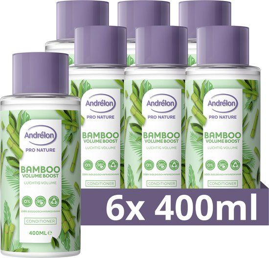 Andrélon Pro Nature Bamboo Volume Boost Conditioner - 6 x 400ml