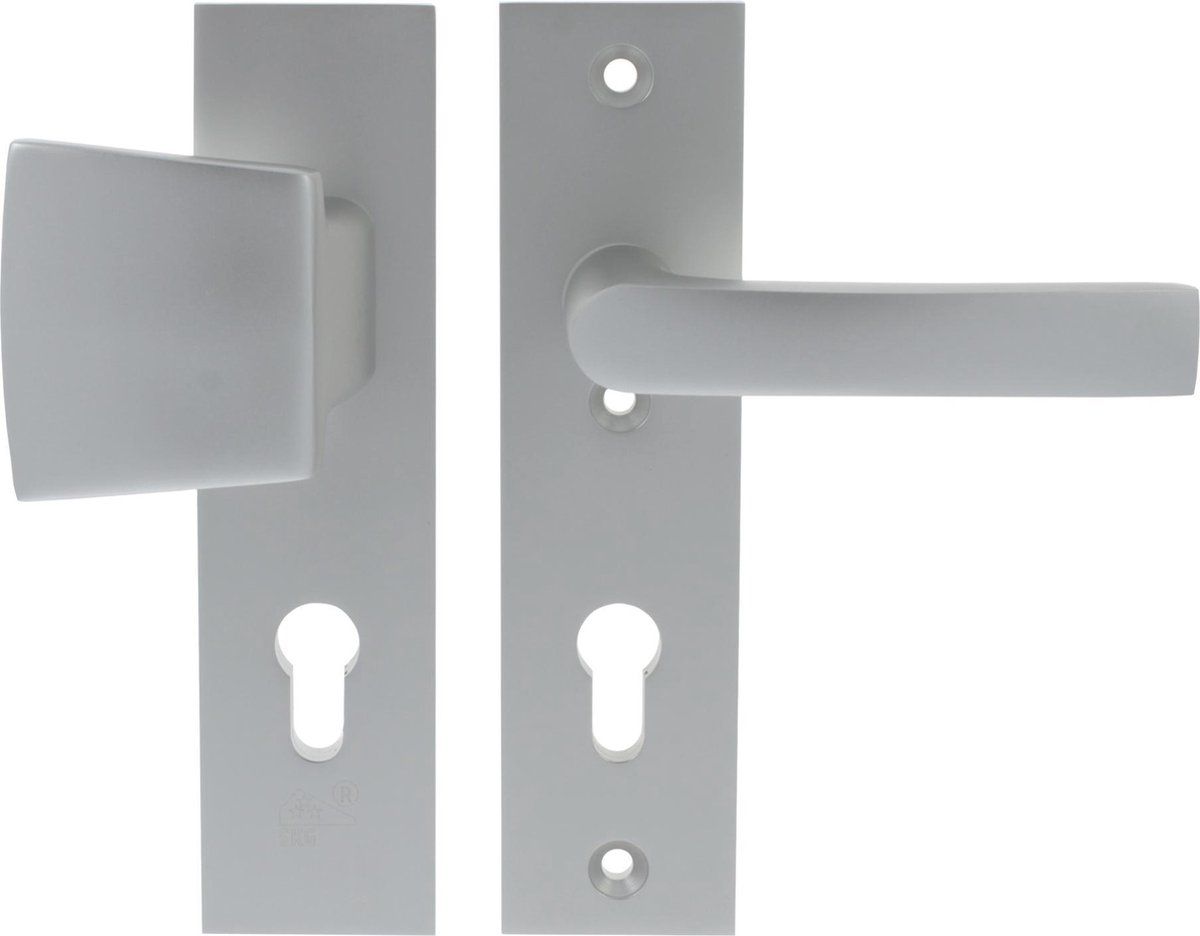 STARX Veiligheidsbeslag - Deurbeslag - Duwer/Kruk - Kortschild - Aluminium - PC72 mm