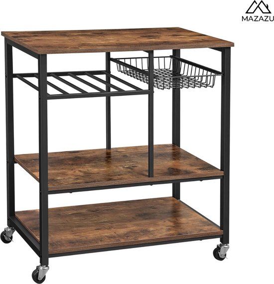 MIRA Home Keukentrolley - Vintage - 80x40x86,5 cm