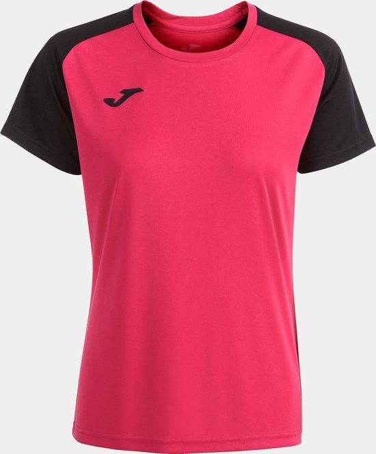 Joma Academy IV Shirt Korte Mouw Dames - Raspberry / Zwart - XL