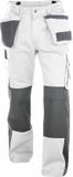 DASSY Seattle Tweekleurige holsterzakkenbroek met kniezakken 200428 (245 g/m2) - Wit/Cementgrijs - Maat 68