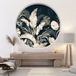 Fleurs Tropicales Autocollant Trompe L'Oeil Arche Ronde - Diamètre 80 Cm