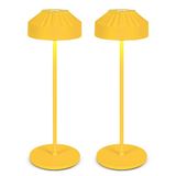 LuminexDesigns Set van 2 gele dimbare tafellampen met accu