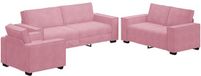vidaXL - Ensemble de salon 3 pièces avec coussins, velours, rose