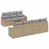 vidaXL - Bankstel - 8 - st - Beige - en - Grijs - poly - rattan