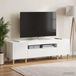 Maison Exclusive meuble TV LED ARNHEM, 153 x 35 x 43 cm, blanc laqué brillant