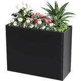 Nessxa Zwart metalen plantenbak, 36" L x 12" B x 26" H