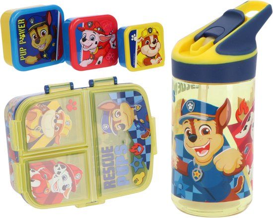 4KidsOnly Danneels Trading Paw Patrol lunchset; drinkfles, lunchbox en snackbox
