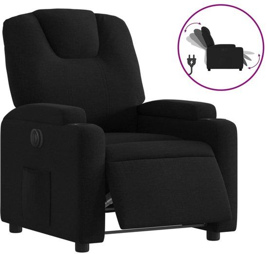 vidaXL Fauteuil verstelbaar elektrisch stof zwart