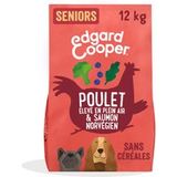 Edgard & Cooper Droogvoer voor oudere honden, (kip en zalm, 12 kg), vers vlees en vis en hoogwaardige eiwitten, echte ingrediënten voor honden, hypoallergeen, zonder toegevoegde suiker