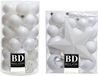 Bellatio Decorations Boules de Noël plastique blanc mix - 70 pièces