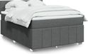 Maison Exclusive - Sommier à lattes de lit avec matelas gris foncé 140x190cm tissu