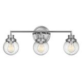Hinkley LED Badkamerarmatuur Poppy | 3X E27 Max 60W | IP44 | Polished Chrome