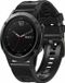 By Qubix - Geschikt voor Garmin bandje - 22mm Quickfit - Leer + Siliconen - Zwart