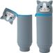 Étui souple en silicone 2-en-1 sans marque - Trousse à crayons Kawaii Cartoon pour l'école - Chat bleu