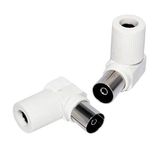 PremiumCord TV antenne aansluiting IEC bus gebogen, 75 ohm, kleur wit