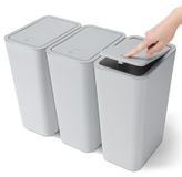 3 mini-afvalemmers met opklapdeksel, 10 litres, gris