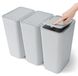 3 mini-afvalemmers met opklapdeksel, 10 litres, gris