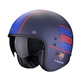 Scorpion Belfast Evo FC Barcelona Blauw Mat Jethelm - Helm