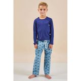 Little Label pyjama met print - blauw/donkerblauw