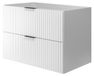 3xE living Armoire de salle de bain, blanc avec poignées noires, 80 x 57 x 46 cm