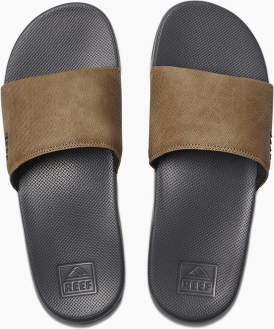 Reef One Slidegrey/Tan Heren Slippers - Grijs/Cognac - Maat 42
