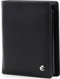 Esquire Leren Identiteitskaarthoesje Portemonnee Harry RFID Wallet High with Flap Black Zwart