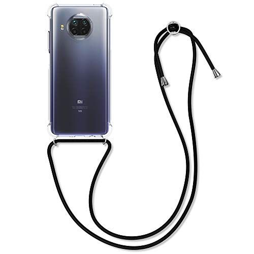 kwmobile telefoonhoesje compatibel met Xiaomi Mi 10T Lite - Hoesje met koord - Back cover in zwart/transparant