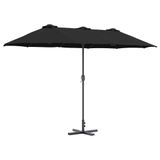 vidaXL Tuinparasol Zwart 370 x 197 x 239 cm