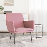 vidaXL - Fauteuil - 62x79x79 cm - fluweel - roze