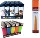 Unilite - Briquets - 100 pièces - Briquets rechargeables + 1 bouteille de gaz