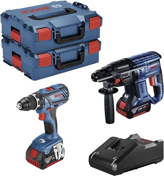 Bosch - Accu toolkit Combipack 18V GSR + GBH GSR 18V-28, GBH 18V-21, 2x 4,0Ah, lader GAL 18V-40