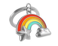 O meta[l]morphose Metalen broek sleutelhanger regenboog MTM139-01, Meerkleurig, Eén maat