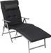 O'DADDY Lit de jardin - Lit de soleil - Lit pliant pour adultes - Lit pliant - Lit pliable - Chaise longue - Chaise longue pliante - Lit de jardin - Coussin de lit - Lit de soleil avec appui-tête - Noir