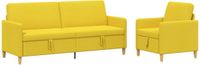 vidaXL Sofa Set Lichtgeel Polyester