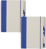 Merkloos Notitieboekje/opschrijfboekje A5 - blauw - Harde kaft - 18 x 21 cm - 70 blanco pagina's