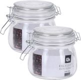 Excellent Houseware 20x stuks opslagpotten/weckpotten van glas met klem beugel deksel en afsluitring met inhoud 500 ML