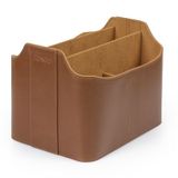Londo Leder Organisator en Afstandbediening Houder met Tablet Compartiment (Lichtbruin)