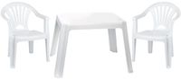 PLASTICFORTE Tuinstoelen en tafel set voor kinderen kunststof wit 2x stoelen buiten