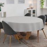 ANRO Tafelkleed Effen linnenlook Grijs Rond Ø140cm