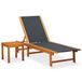 vidaXL Lits de jardin 2 pcs avec table acacia massif et textilene