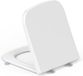 YEAUPE PRO WC-Bril Wit, Toilet Seat Vierkante met Softclosemechanism & Handgreep,Snelsluiting Voor Eenvoudige Reiniging,Draagvermogen van 150 kg,42,2 x 36,2 x4,4cm