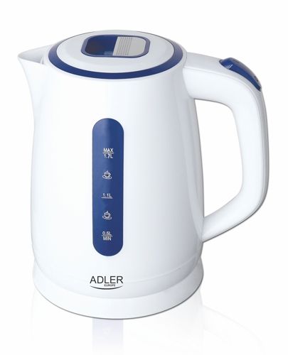 Adler AD 1234 Waterkoker - 1.7 Liter - Wit/Blauw