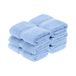Superior Egyptische katoenen handdoek/washandje, set van 6, ultrazachte luxe handdoeken, dikke pluche benodigdheden, absorberend zwaargewicht, gastenbad, hotel, spa, badkamer, douche, lichtblauw