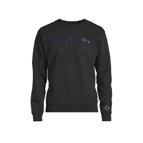 REPLAY sweater met printopdruk nearly black